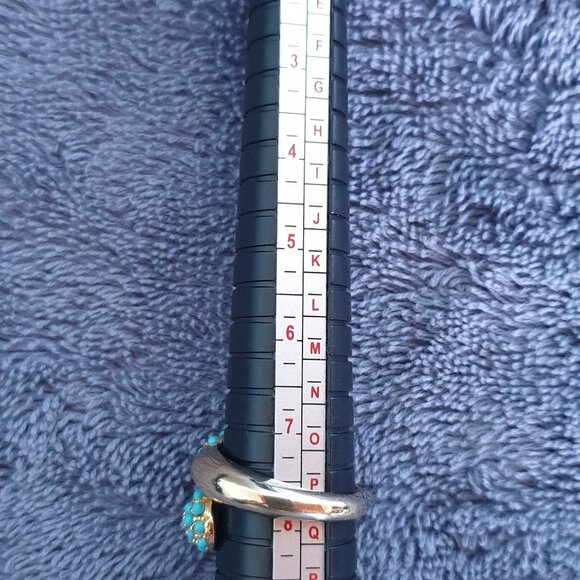 Amazing Precious Vintage 15K Yellow Gold & Turquoise Statement Ring - Picture 14 of 17